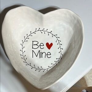 Heart-Shaped 'Be Mine' Bowl